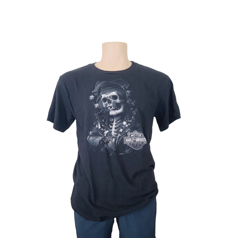 Harley‎ Davidson Skull Pirate Graphic Pirate Graphic T-Shirt, Men Size L Black